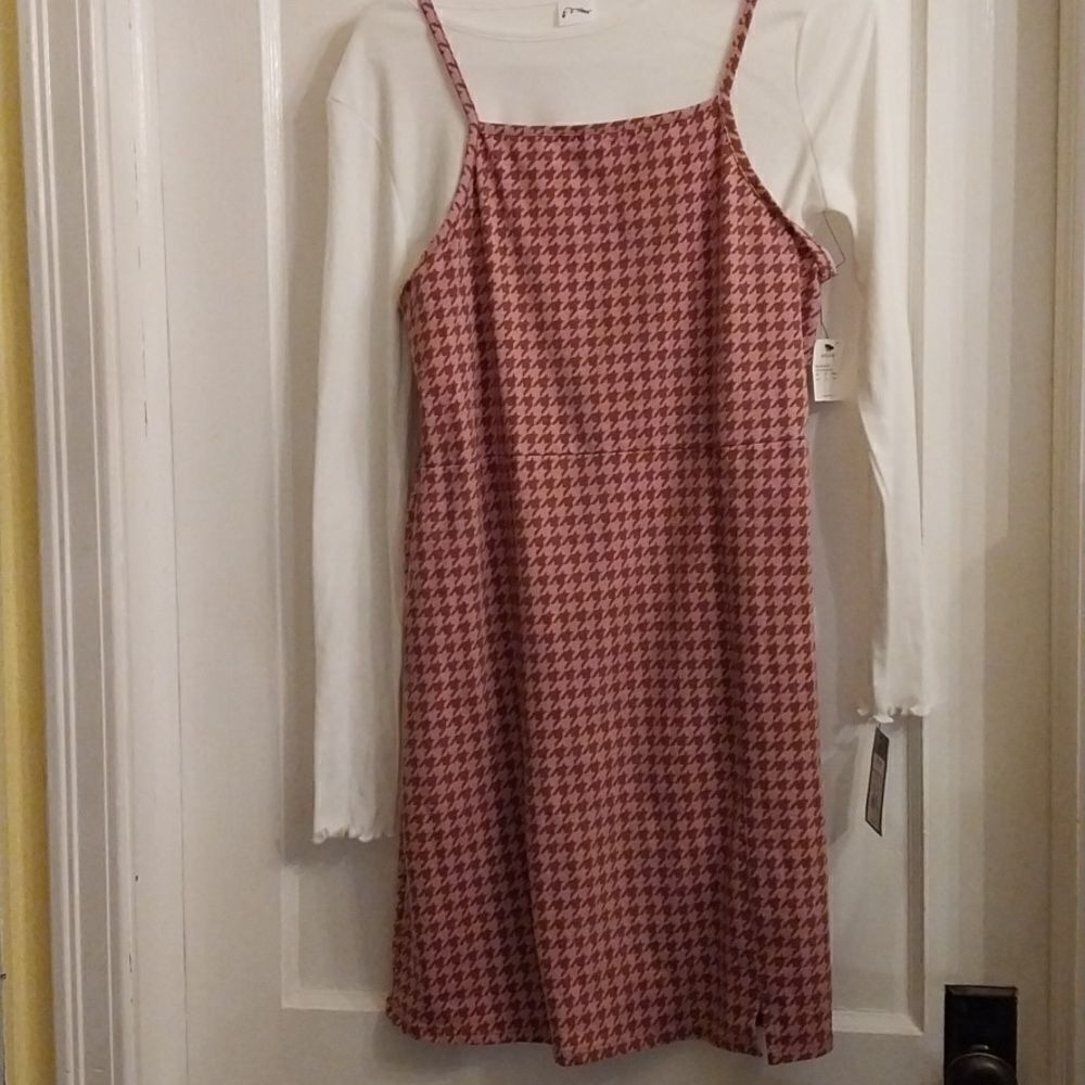 NWT Art Class Girls' 2 for 1 Dress White Sleeve Long Top Size 18 XXL
